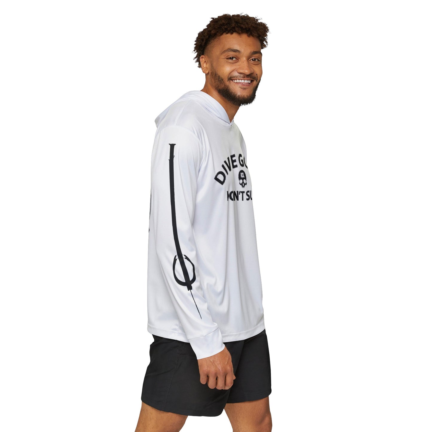 KILLSHOT Life UPF 50+ Sun Shirt with Hoodie - Dive Good, Don't Suck (White)