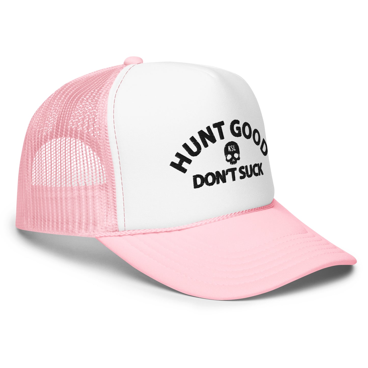 Hunt Good, Don't Suck Foam Trucker Hat - Black Thread
