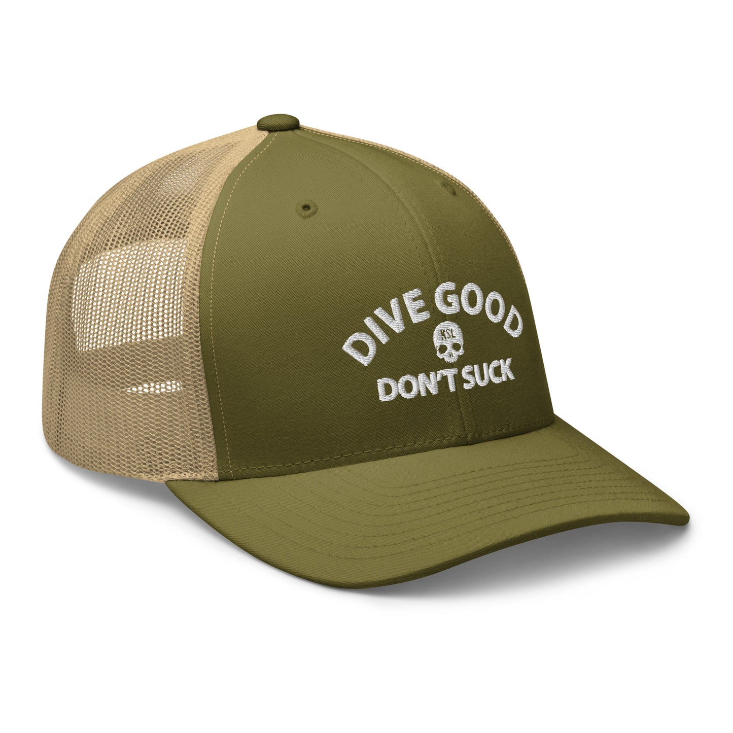 Dive Good, Don't Suck Trucker Cap - White Thread