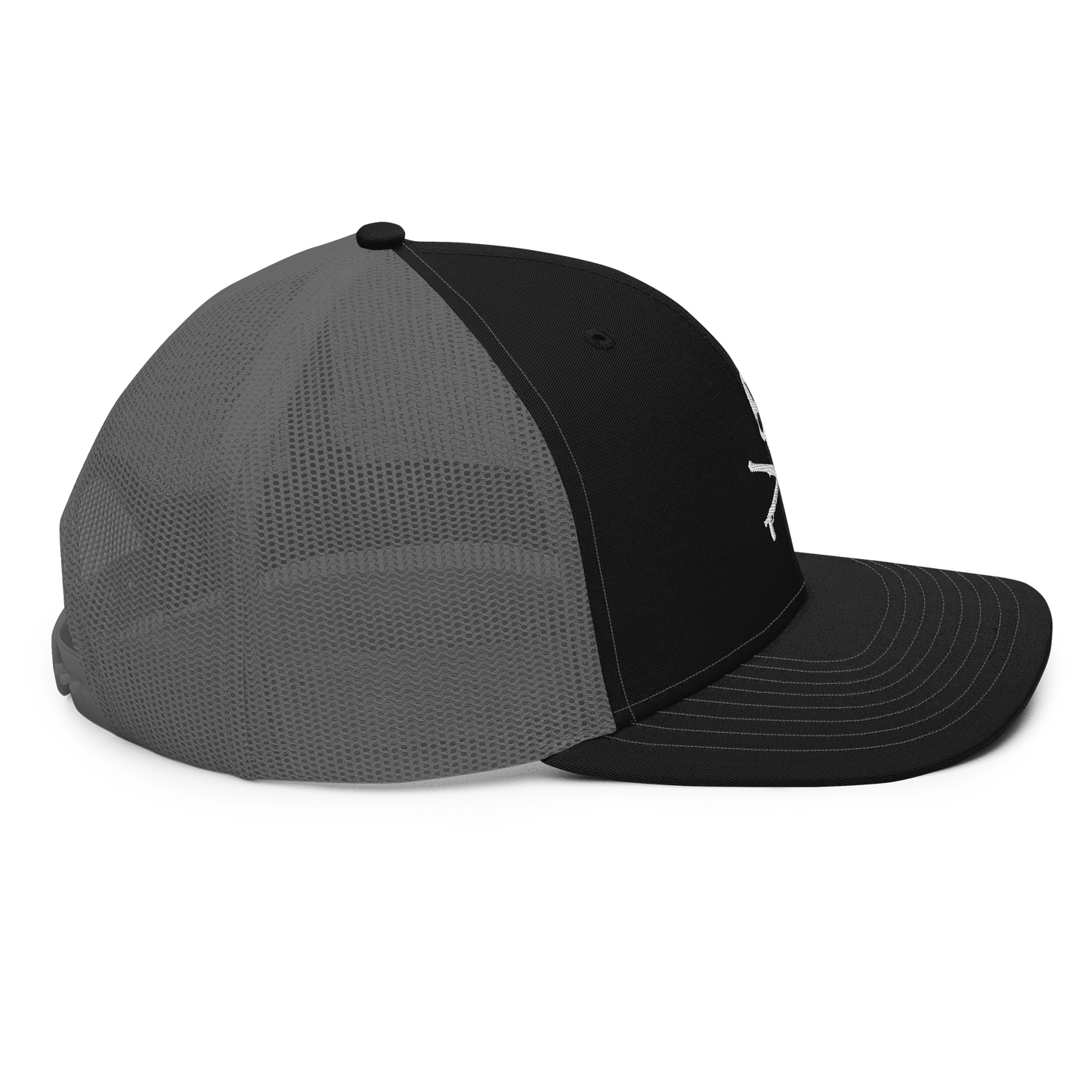 KILLSHOT Skull Trucker Cap - KSL Branded (White Embroidery)