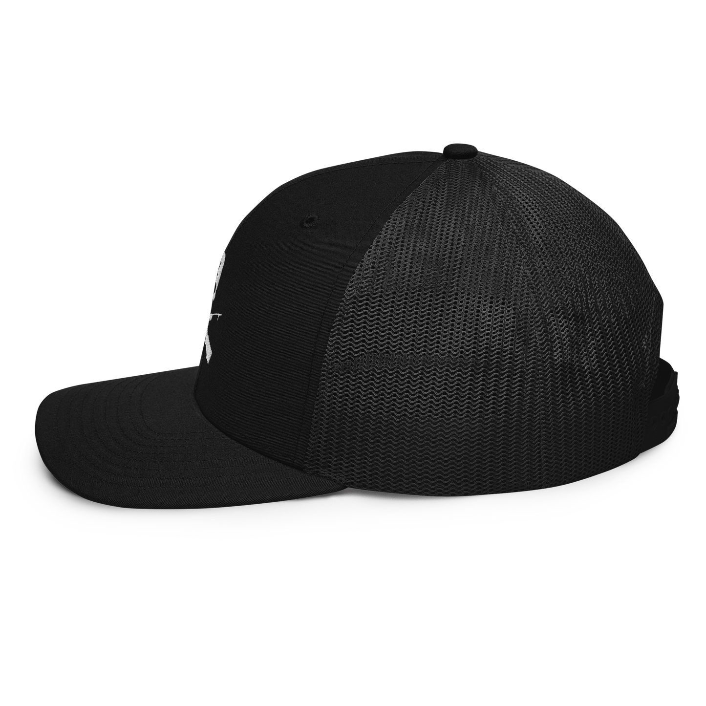 KILLSHOT Skull Trucker Cap - KSL Branded (White Embroidery)