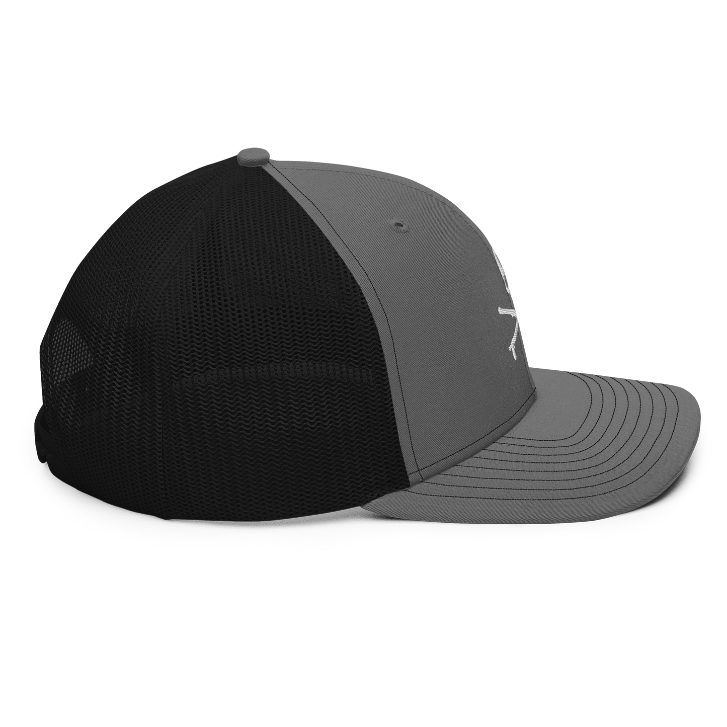 KILLSHOT Skull Trucker Cap - KSL Branded (White Embroidery)