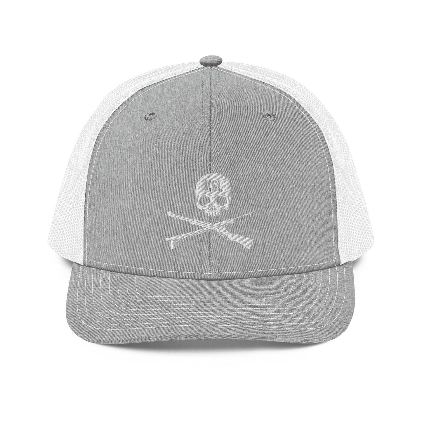 KILLSHOT Skull Trucker Cap - KSL Branded (White Embroidery)