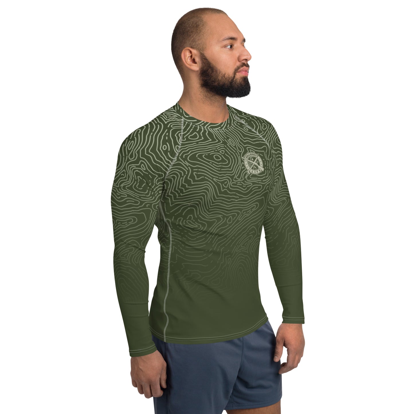Men's Olive Drab Topo UPF Rashguard