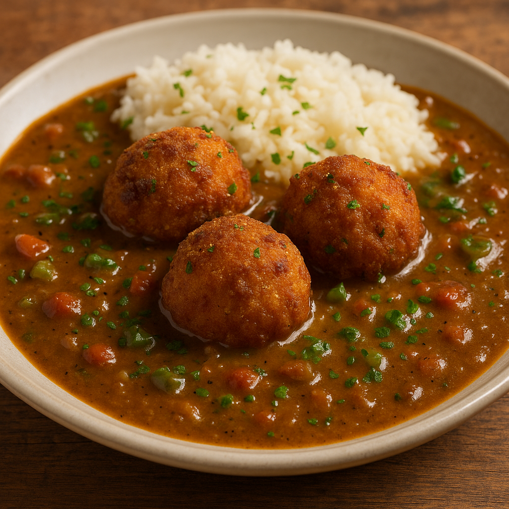 Southern Gar Balls with Cajun Gravy