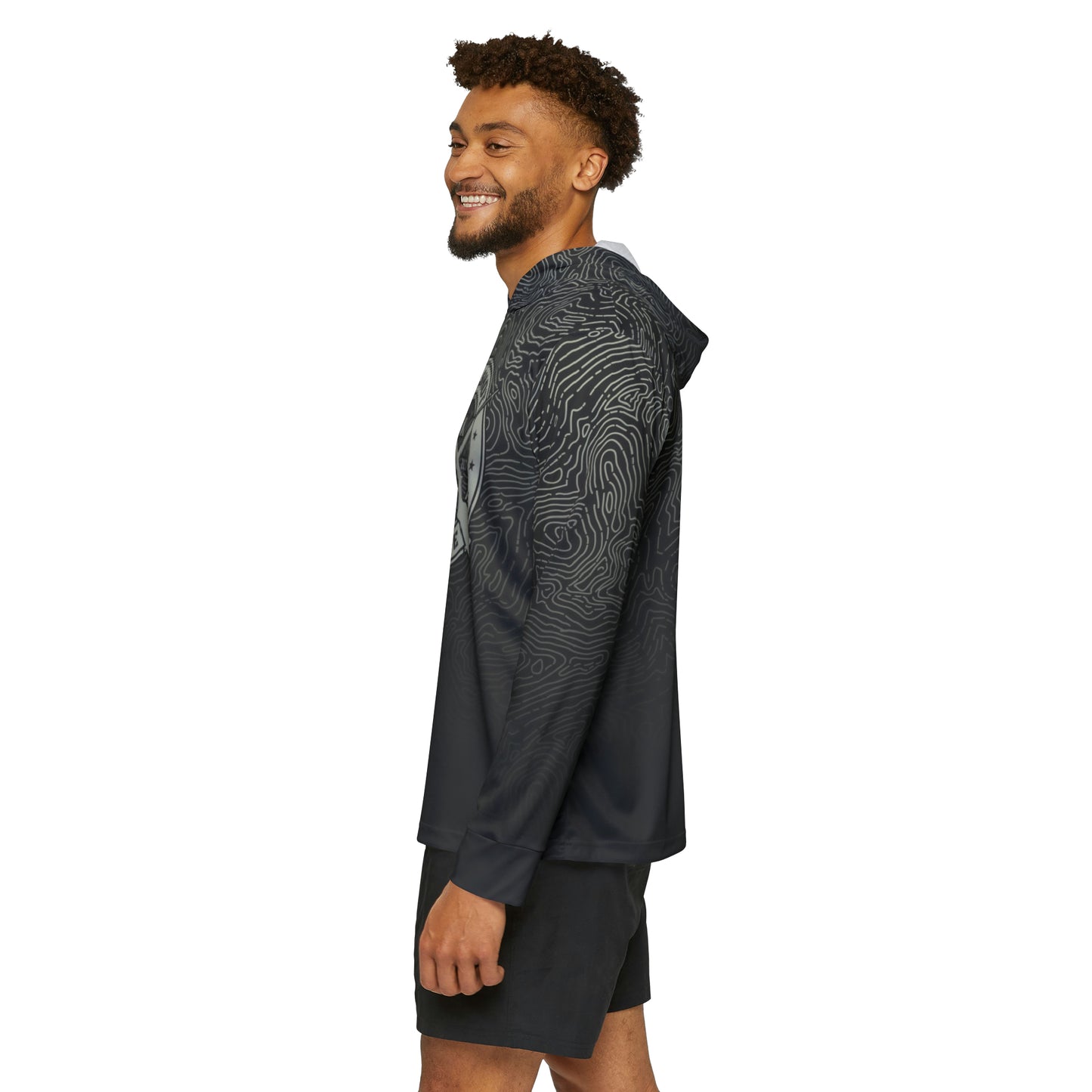 Spearfishing & Hunting UPF 50+ Sun Hoodie - Dark Topo (Large Front Logo)