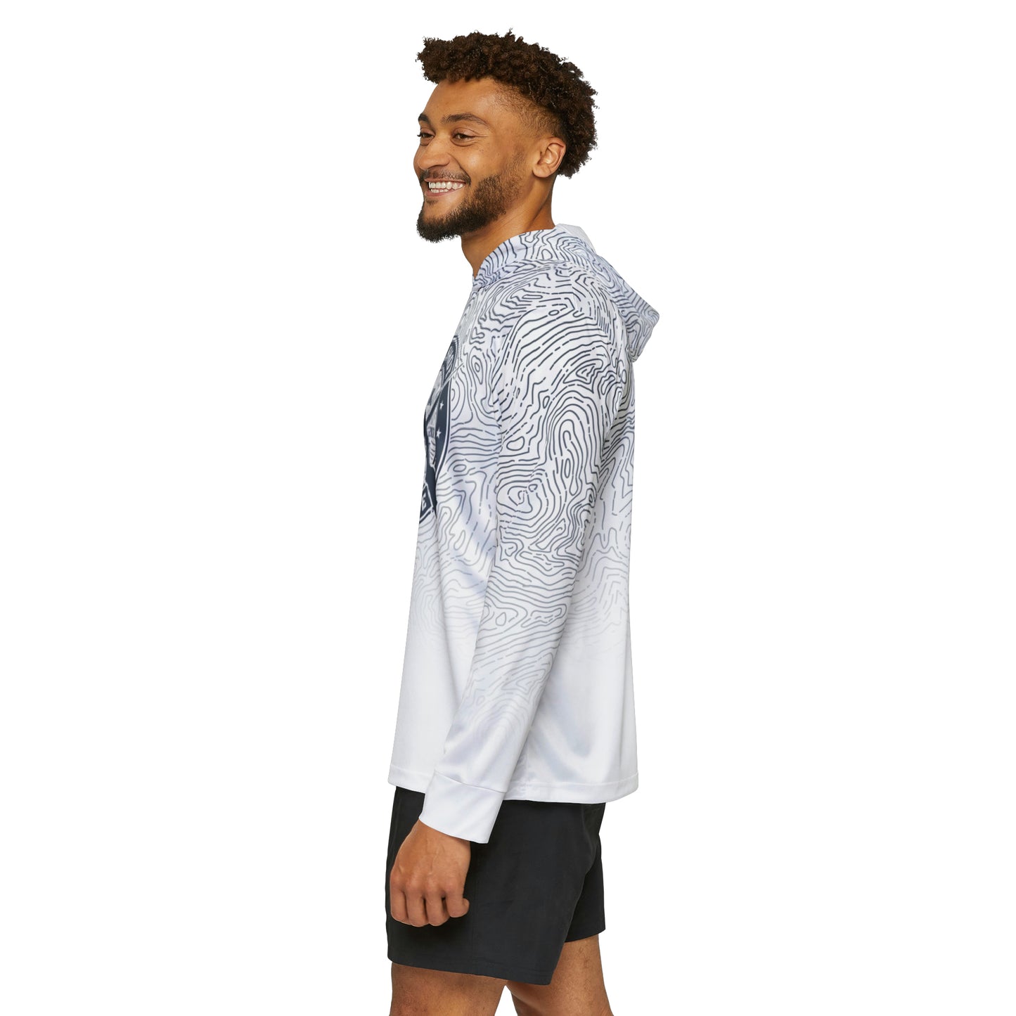 Spearfishing & Hunting UPF 50+ Sun Hoodie - Light Topo (Large Front Logo)