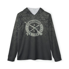 Load image into Gallery viewer, Spearfishing &amp; Hunting UPF 50+ Sun Hoodie - Dark Topo (Large Front Logo)
