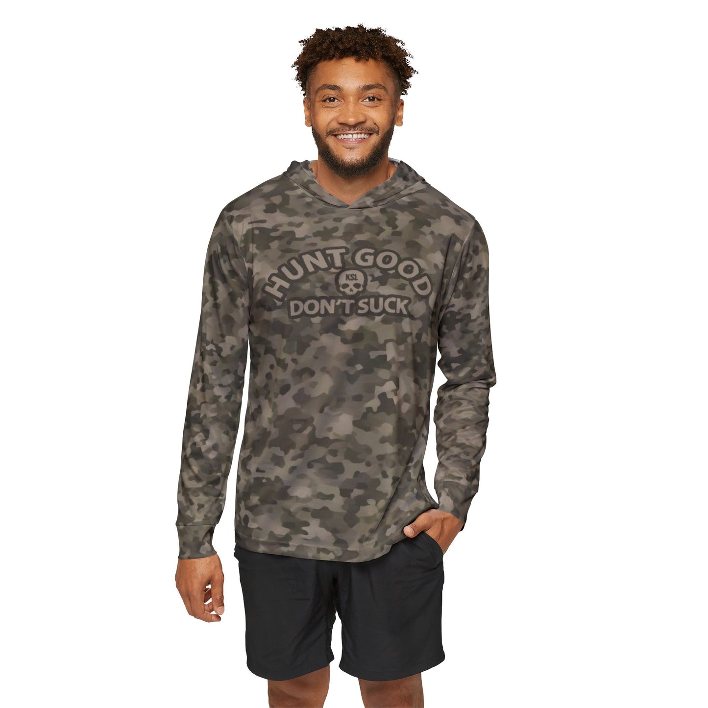 Hunt Good Don't Suck UPF 50+ Sun Hoodie - Dry Woods Camo