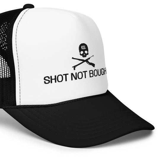 Shot Not Bought Foam Trucker Hat (Black Embroidery)