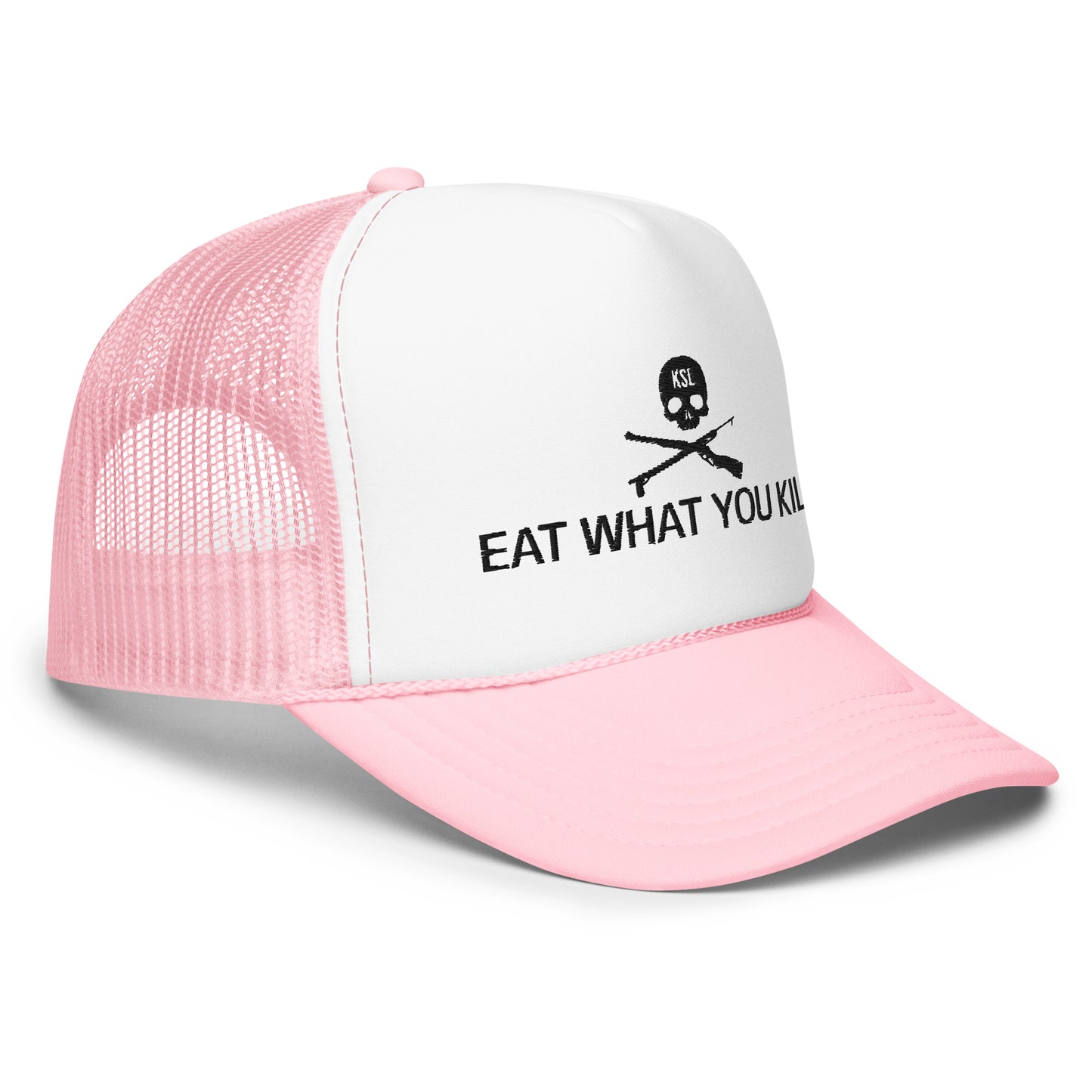 Eat What You Kill Foam Trucker Hat (Black Embroidery)