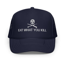 Load image into Gallery viewer, Eat What You Kill Foam Trucker Hat (White Embroidery)
