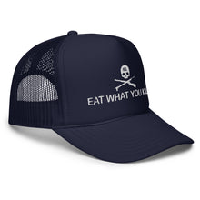 Load image into Gallery viewer, Eat What You Kill Foam Trucker Hat (White Embroidery)
