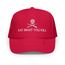 Load image into Gallery viewer, Eat What You Kill Foam Trucker Hat (White Embroidery)
