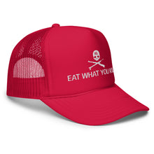 Load image into Gallery viewer, Eat What You Kill Foam Trucker Hat (White Embroidery)
