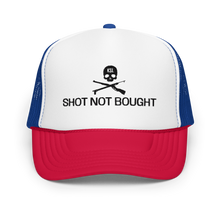 Load image into Gallery viewer, Shot Not Bought Foam Trucker Hat (Black Embroidery)
