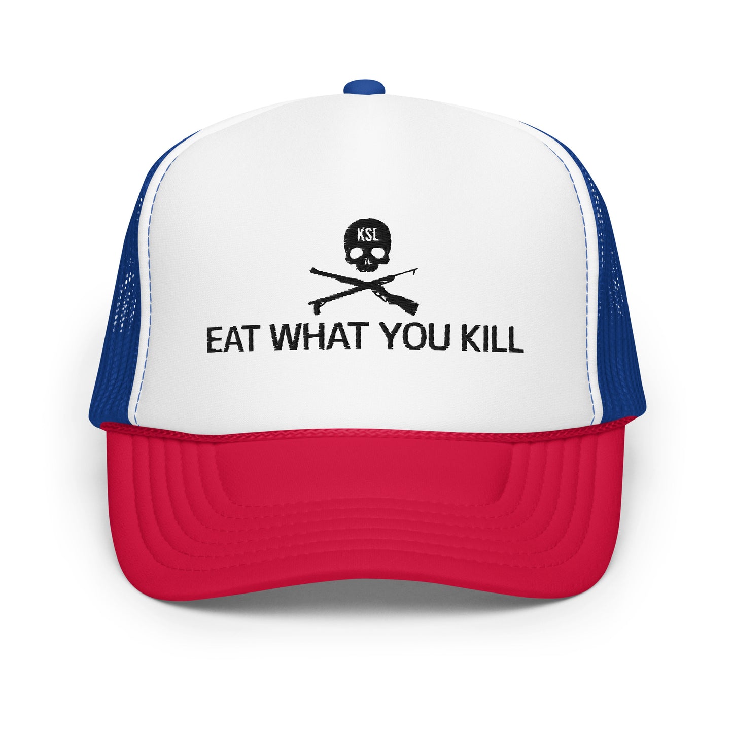 Eat What You Kill Foam Trucker Hat (Black Embroidery)