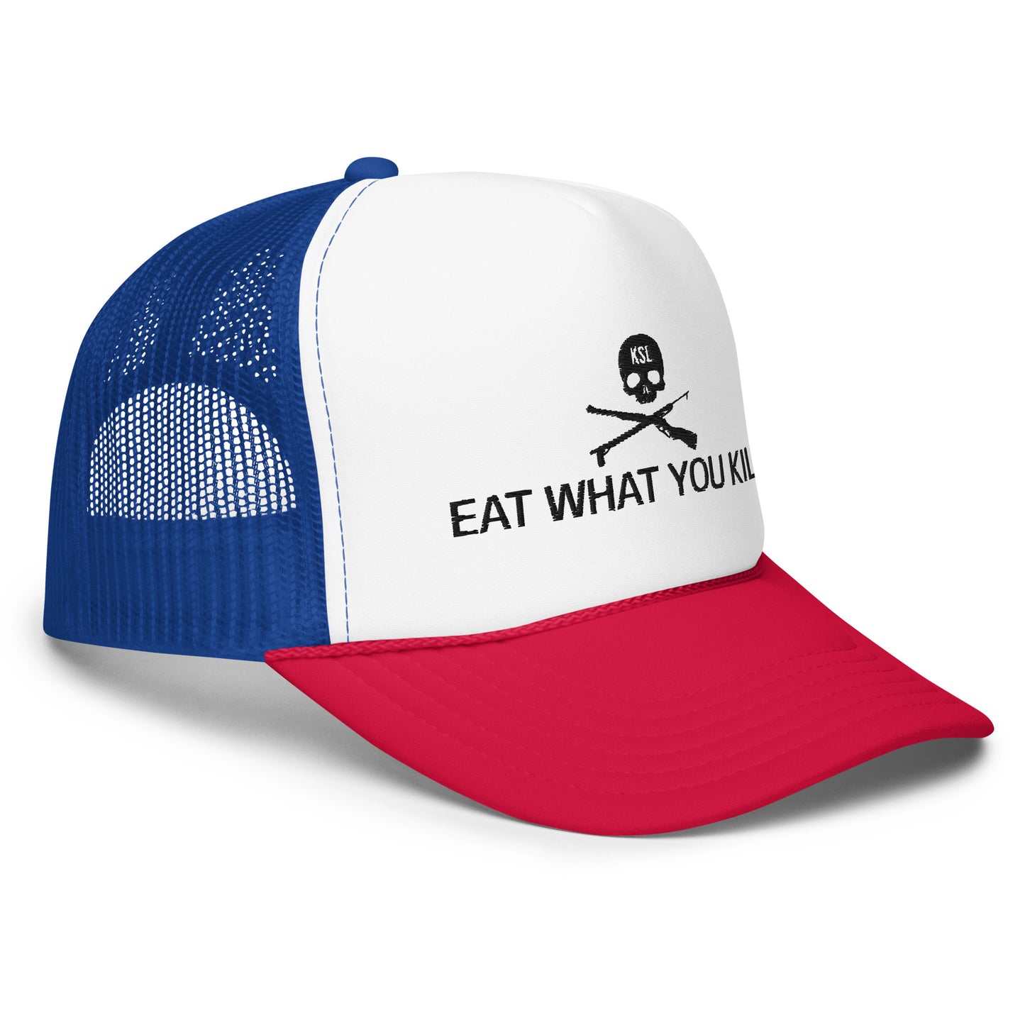 Eat What You Kill Foam Trucker Hat (Black Embroidery)