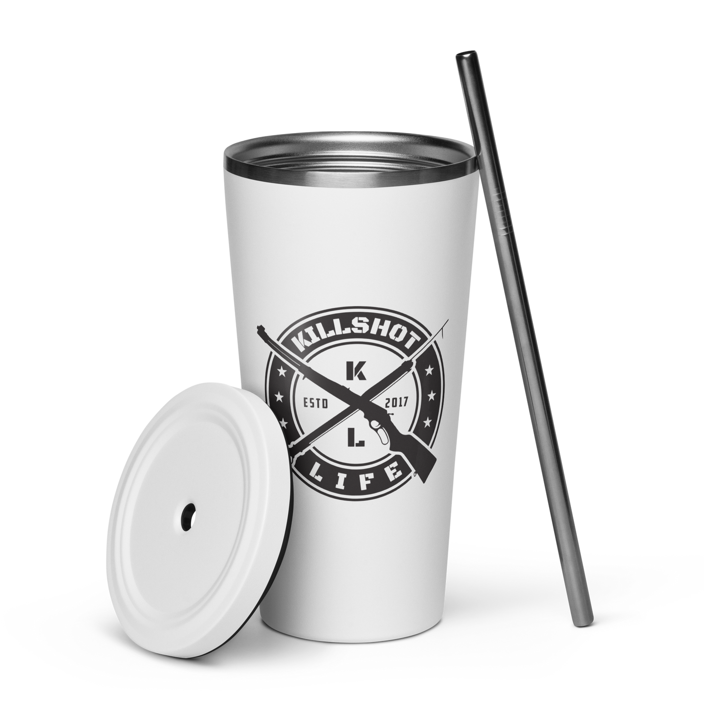 Special Edition White Insulated Tumbler (with straw)