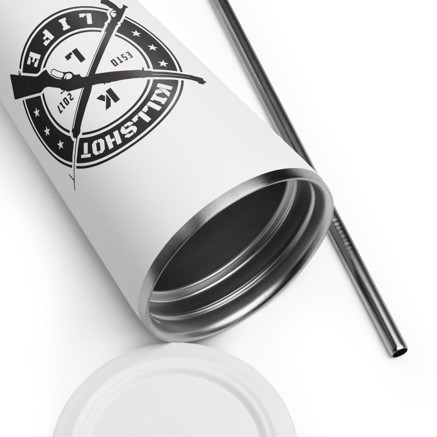 Special Edition White Insulated Tumbler (with straw)