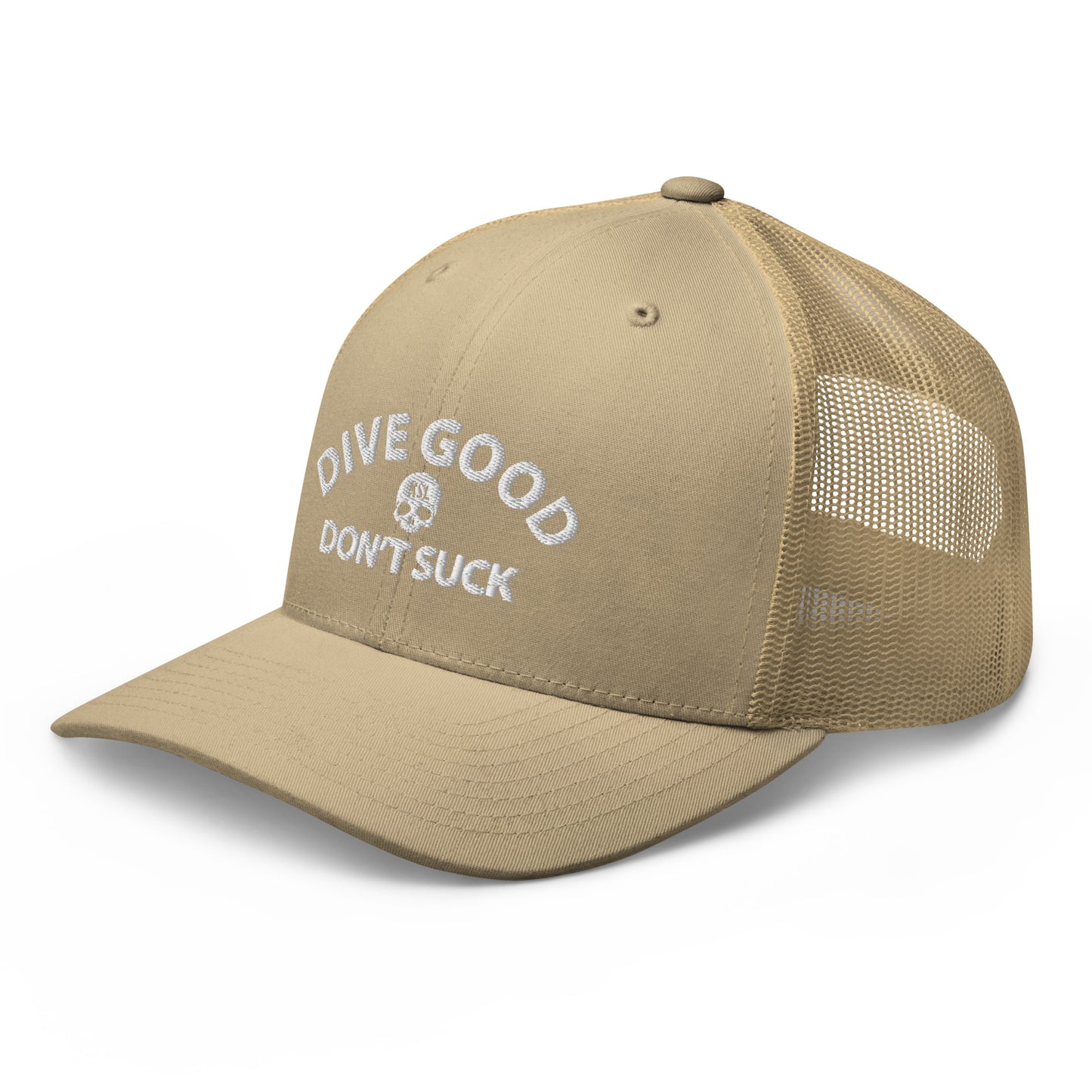 Dive Good, Don't Suck Trucker Cap - White Thread