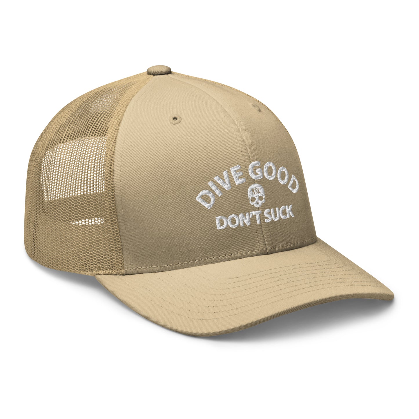 Dive Good, Don't Suck Trucker Cap - White Thread