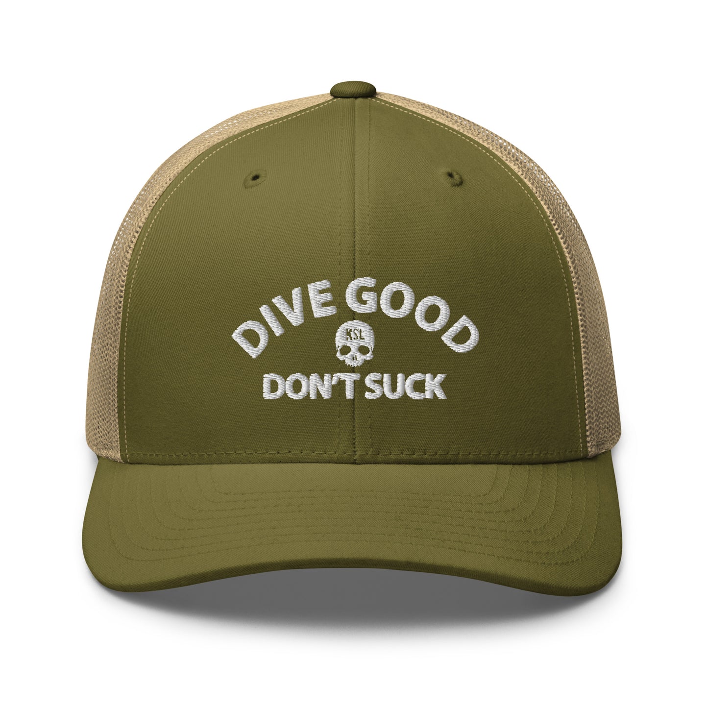 Dive Good, Don't Suck Trucker Cap - White Thread