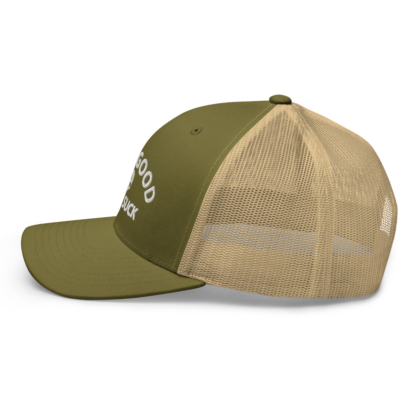 Dive Good, Don't Suck Trucker Cap - White Thread