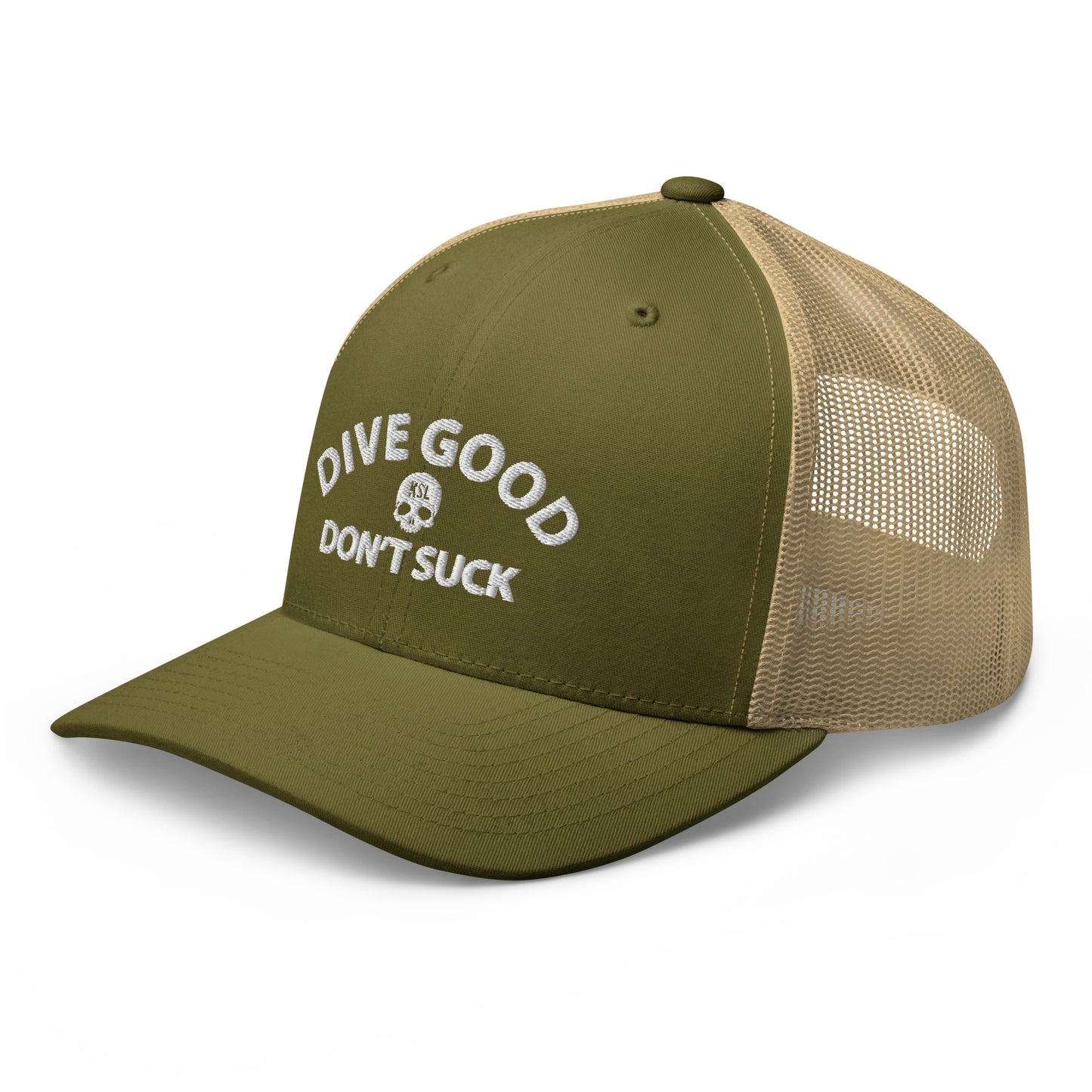 Dive Good, Don't Suck Trucker Cap - White Thread