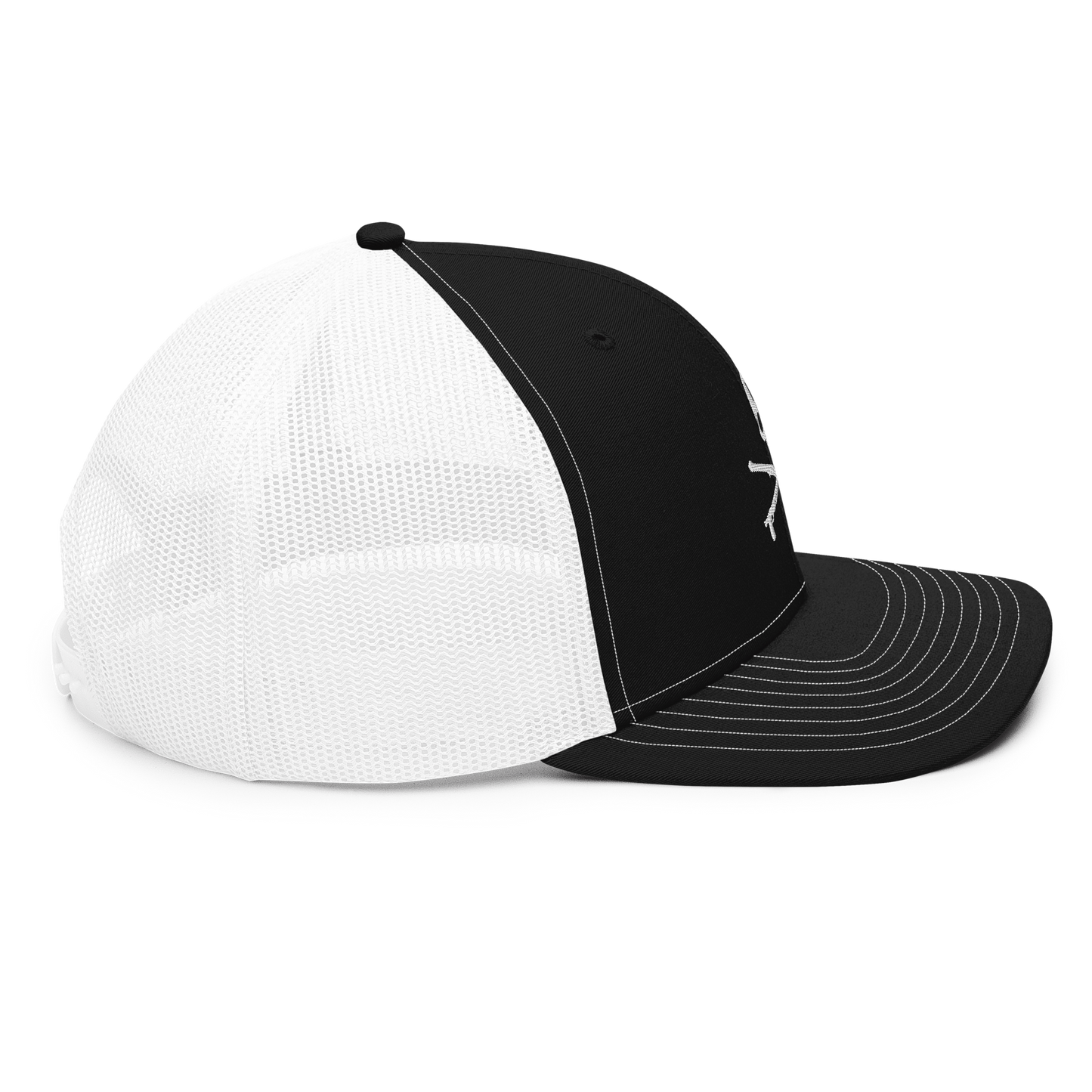 KILLSHOT Skull Trucker Cap - KSL Branded (White Embroidery)