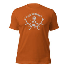Load image into Gallery viewer, Shot Not Bought Unisex T-Shirt - Antler Crest (Silver Print)
