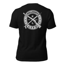 Load image into Gallery viewer, Shot Not Bought Unisex T-Shirt - Antler and Kelp Crest (Silver Print)
