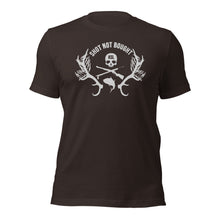 Load image into Gallery viewer, Shot Not Bought Unisex T-Shirt - Antler and Kelp Crest (Silver Print)
