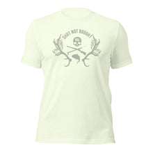 Load image into Gallery viewer, Shot Not Bought Unisex T-Shirt - Antler and Kelp Crest (Tan Print)
