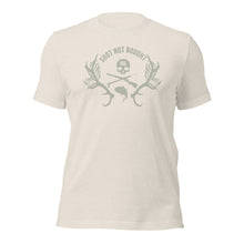Load image into Gallery viewer, Shot Not Bought Unisex T-Shirt - Antler and Kelp Crest (Tan Print)
