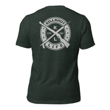 Load image into Gallery viewer, Shot Not Bought Unisex T-Shirt - Antler and Kelp Crest (Silver Print)
