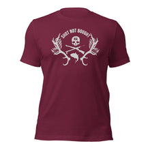 Load image into Gallery viewer, Shot Not Bought Unisex T-Shirt - Antler and Kelp Crest (Silver Print)
