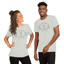 Load image into Gallery viewer, Shot Not Bought Unisex T-Shirt - Antler and Kelp Crest (Tan Print)
