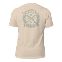 Load image into Gallery viewer, Shot Not Bought Unisex T-Shirt - Antler and Kelp Crest (Tan Print)
