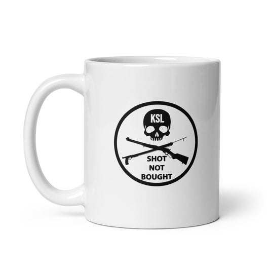 White Glossy KILLSHOT Mug (Shot not Bought Badge)