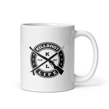 Load image into Gallery viewer, White Glossy KILLSHOT Mug (Shot not Bought Badge)
