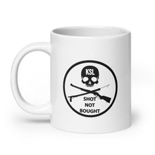 Load image into Gallery viewer, White Glossy KILLSHOT Mug (Shot not Bought Badge)
