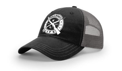KILLSHOT Life Unstructured Garment Washed Trucker Hat - Black / Charcoal