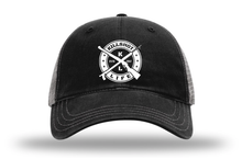 Load image into Gallery viewer, KILLSHOT Life Unstructured Garment Washed Trucker Hat - Black / Charcoal
