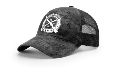 KILLSHOT Life Garment Washed Camo Trucker Hat - Kryptek Typhon / Black