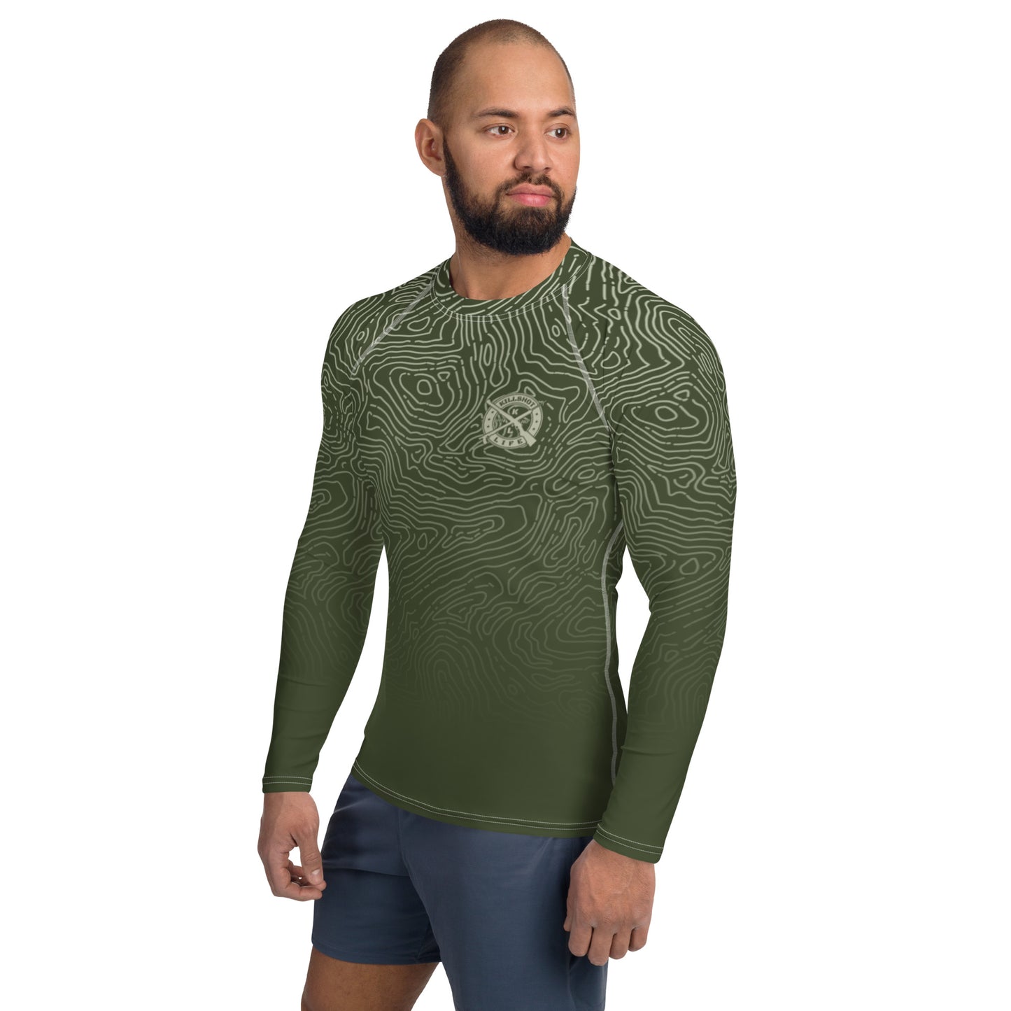 Men's Olive Drab Topo UPF Rashguard